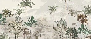 Panoramic jungle eden green wallpaper