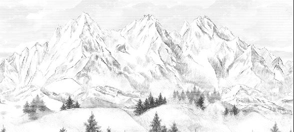 Papier peint montagne sommets de Chamonix