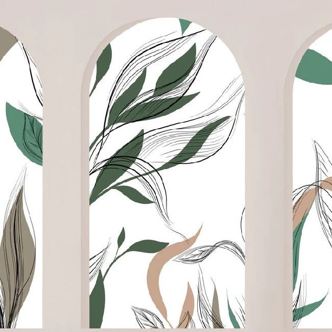 Papier peint flore architecturale