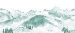 Papier peint montagne chaine des Aravis vert menthe