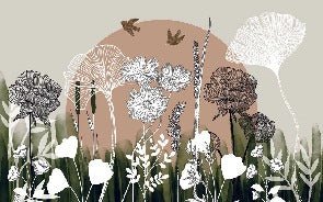 Papier peint panoramique illustration florale