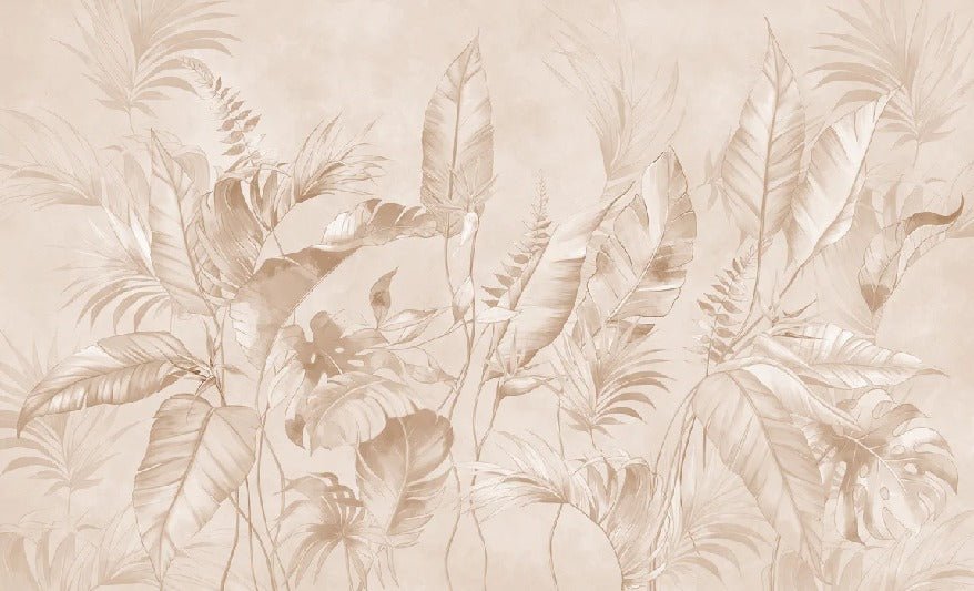 Papier peint élégante jungle poudrée, XXL, tendance