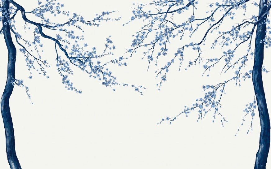 Papier peint panoramique fleur Sakura blanc