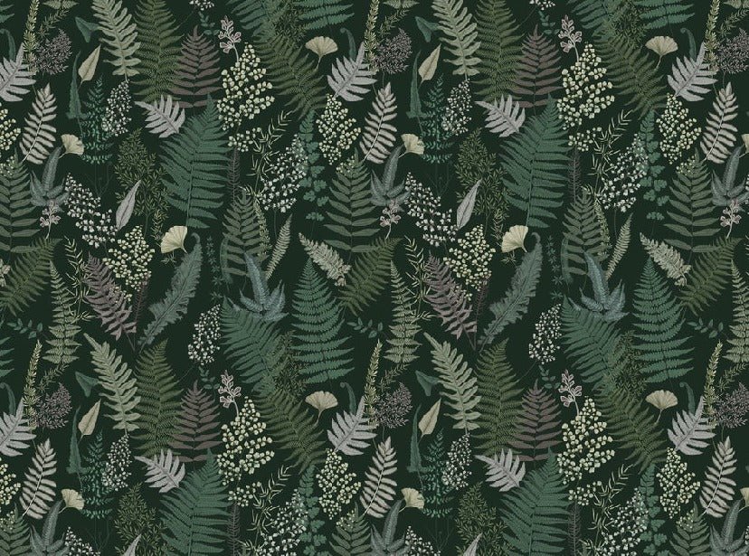 Papier peint feuille dense vert