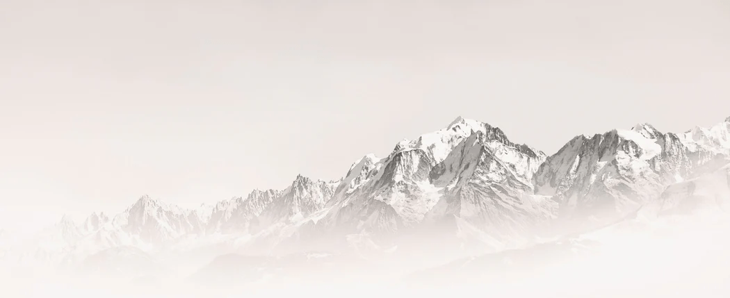 Papier Peint Matin Brumeux Mont Blanc - H143cm x L350cm - Matière Pré-Encollé - Muralconcept