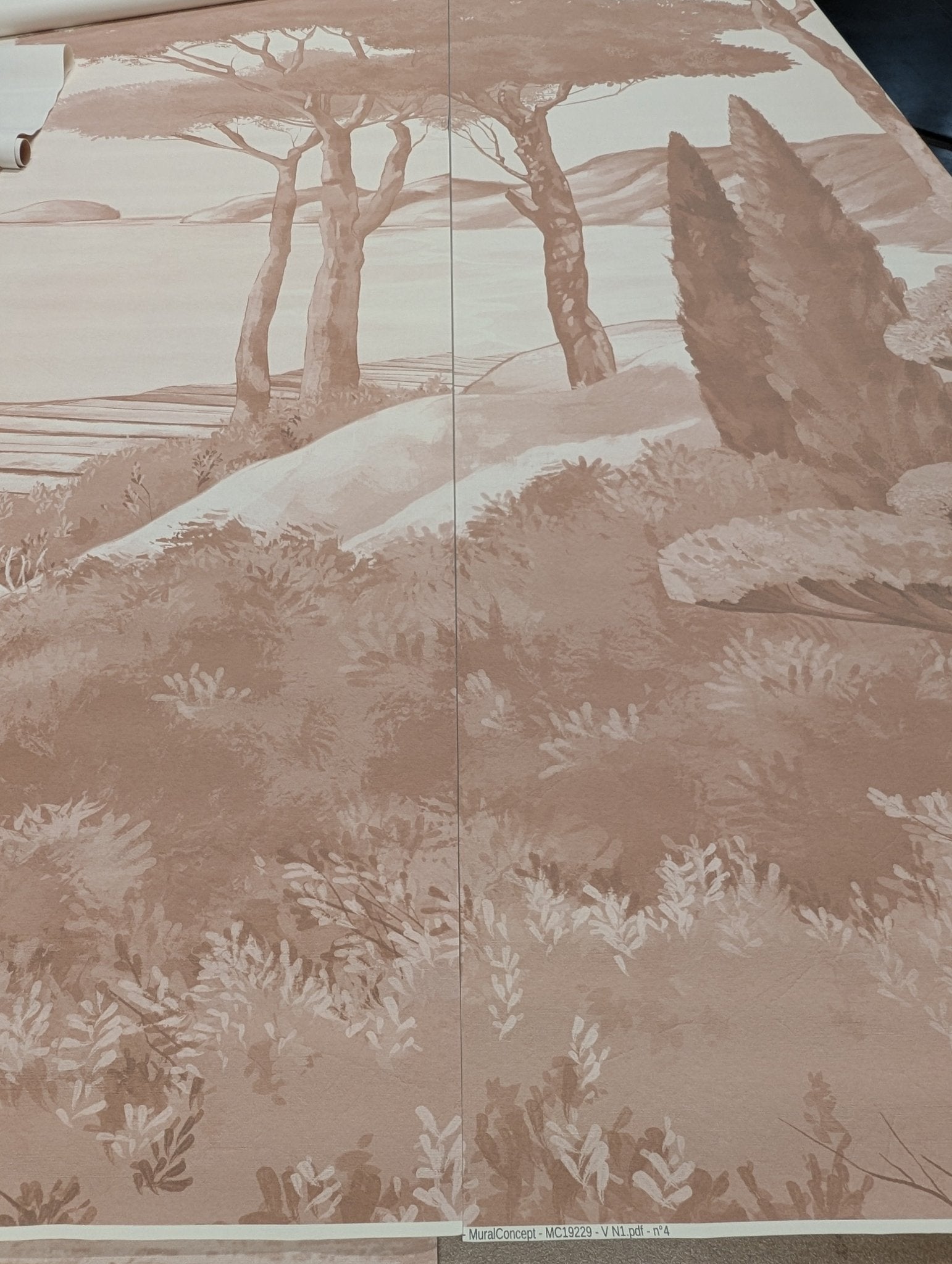 Papier Peint Balade Dans Les Calanques Terracotta - H220 x L300cm - Matière Vinyle - Muralconcept