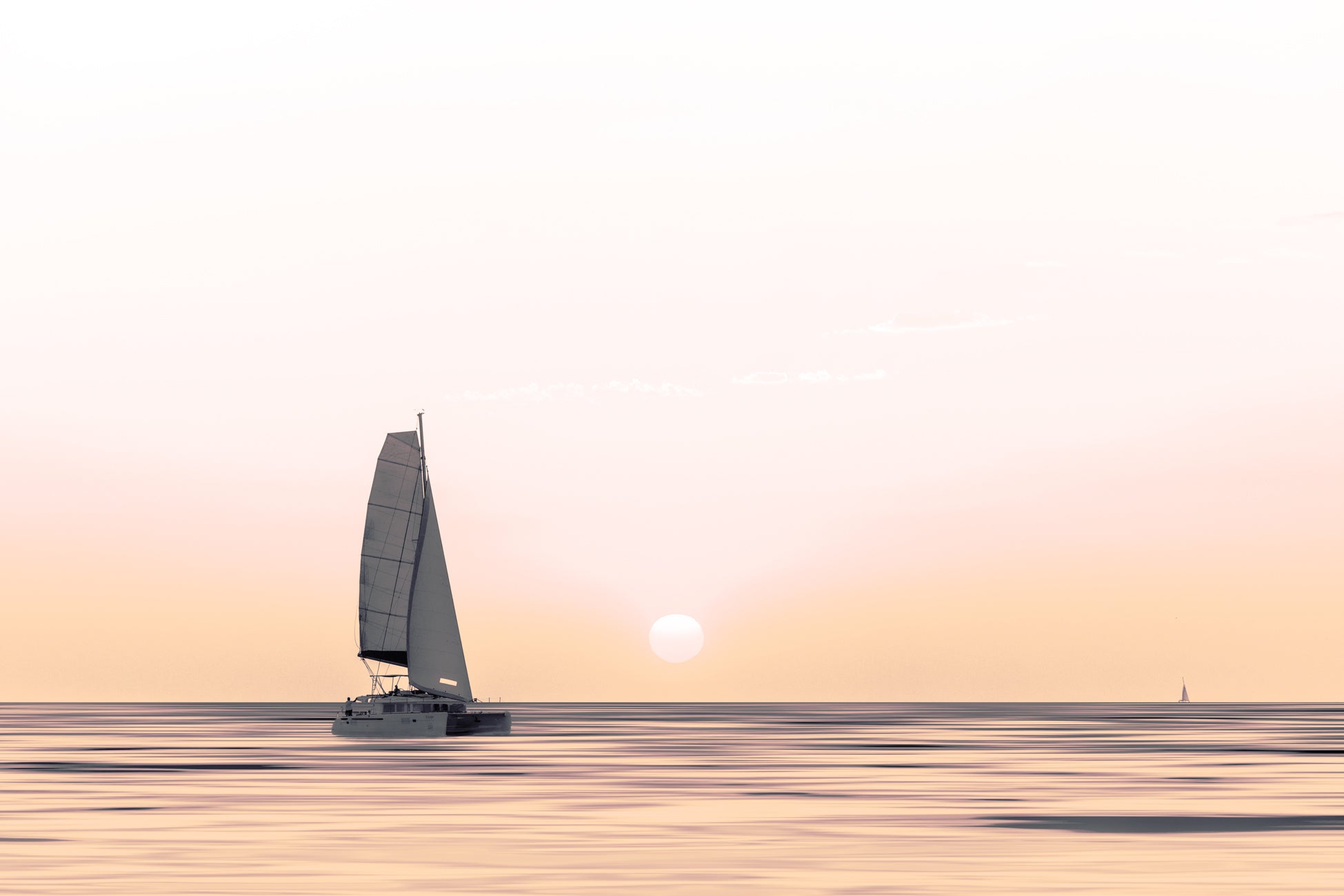 Papier peint coucher de soleil bateau, XXL, tendance