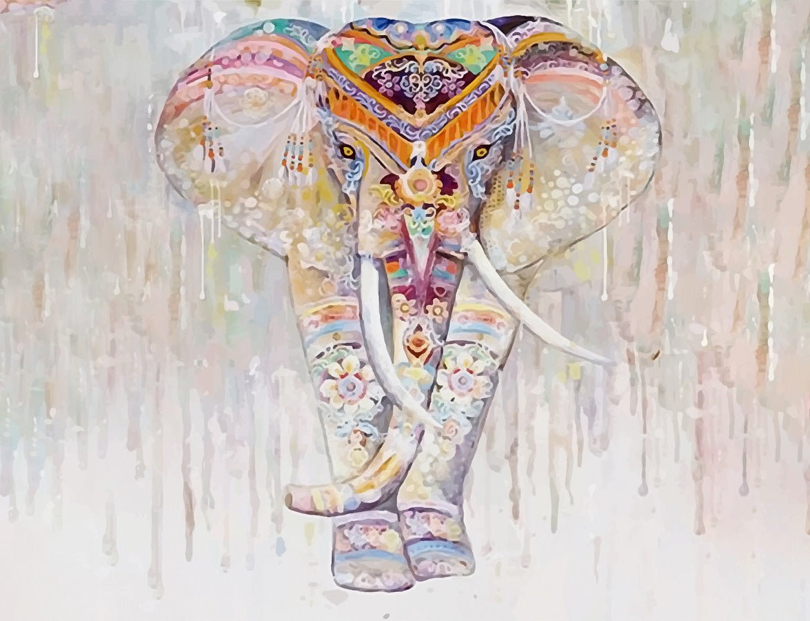 Papier peint Eléphant Boho Indien, mural concept, tendance