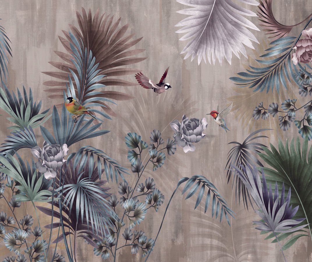 Papier peint Jungle Exotique & Bird, mural concept, tendance