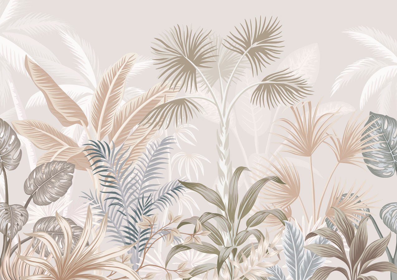 Papier peint toilette jungle terracotta, mural concept, tendance