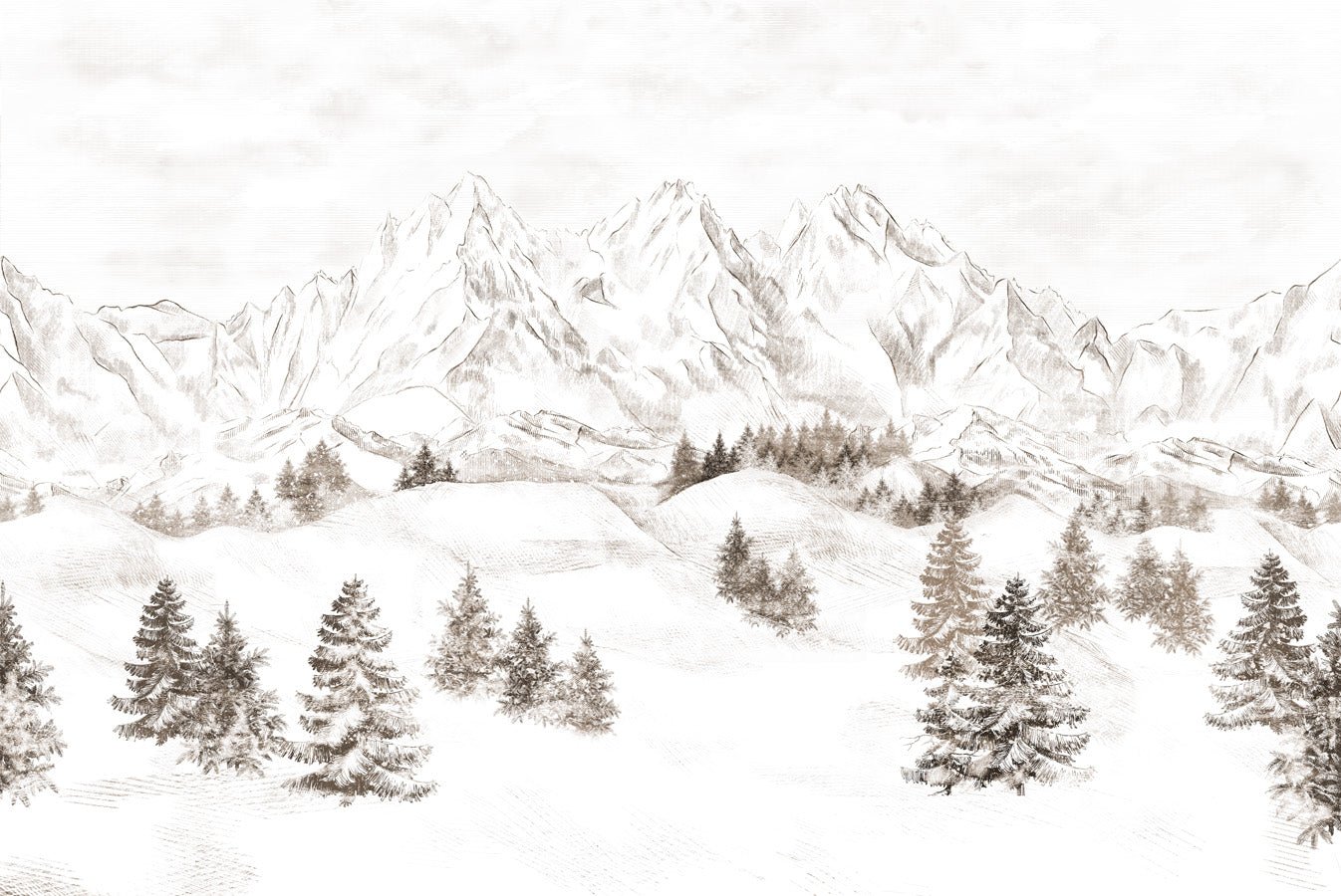 Papier peint montagne massif des Alpes, mural concept, tendance