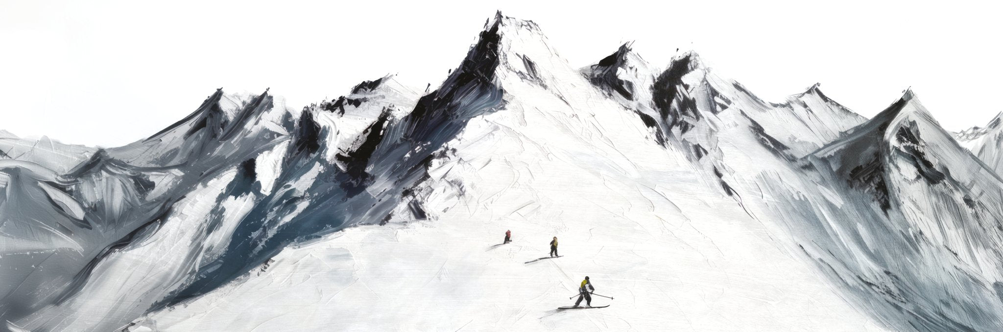 Papier peint ski alpinisme en montagne L374cm x H124cm, XXL, tendance