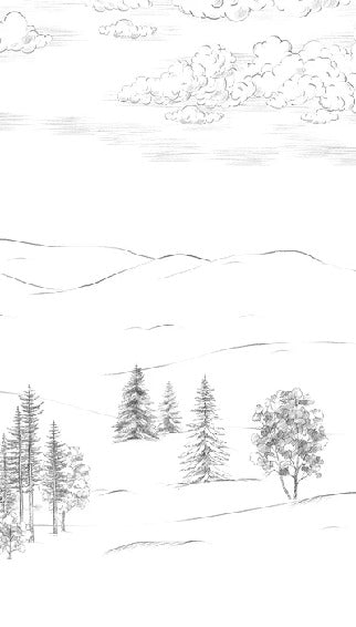 Papier peint montagne esquisse de Cimes