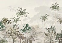 Papier peint panoramique jungle eden vert
