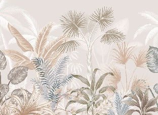 Papier peint panoramique jungle terracotta