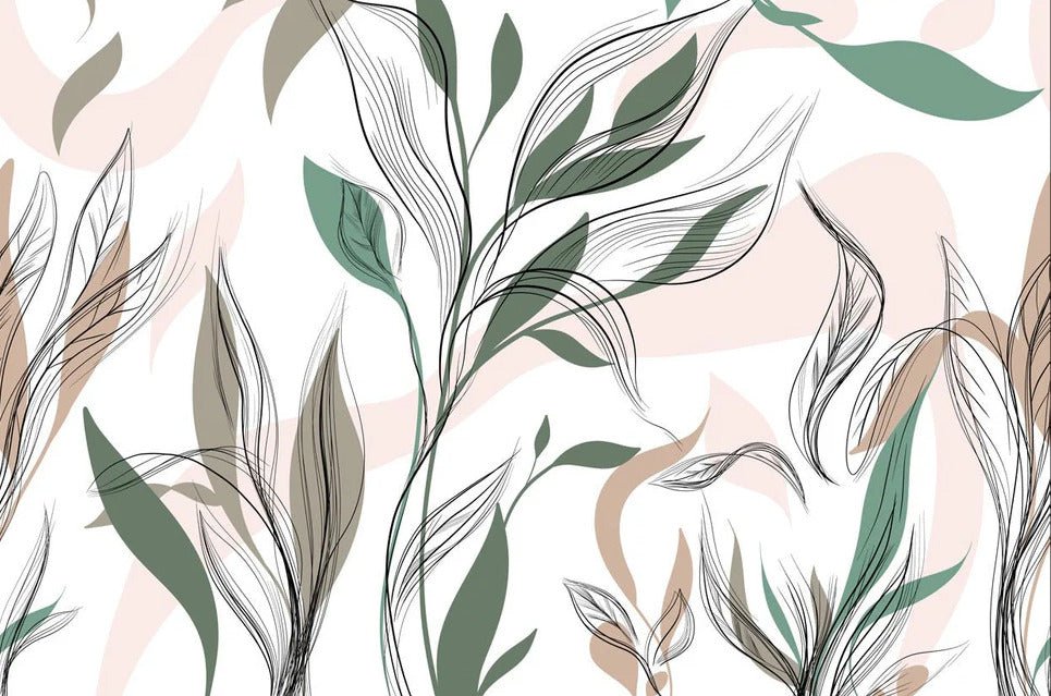 Papier peint panoramique fleur graphique, XXL, tendance