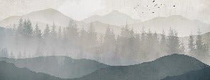 Papier peint panorama nature noir et blanc