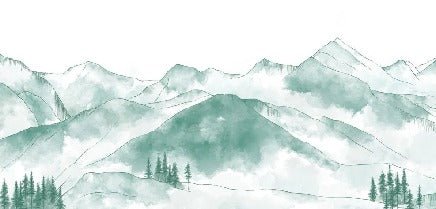 Papier peint montagne chaine des Aravis vert menthe