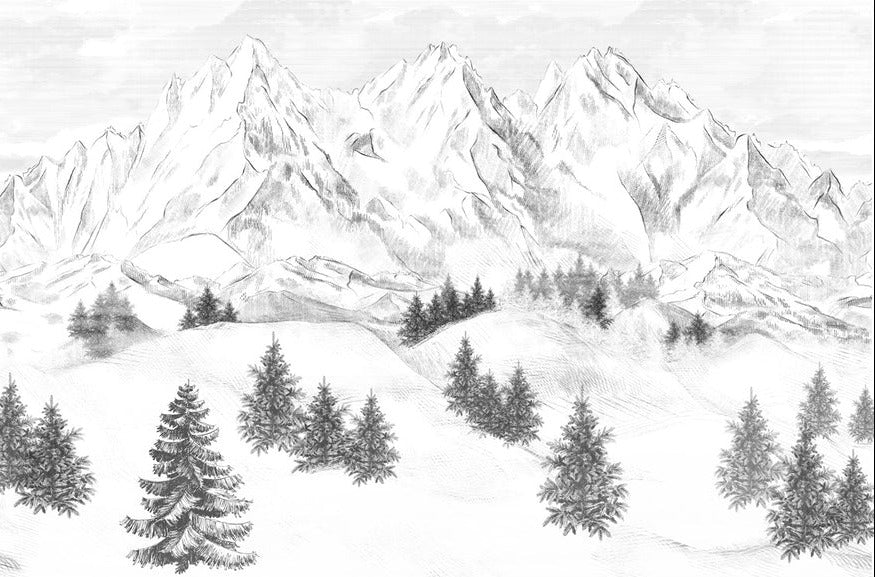 Papier peint montagne sommets de Chamonix