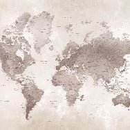 Papier peint carte du monde intemporel