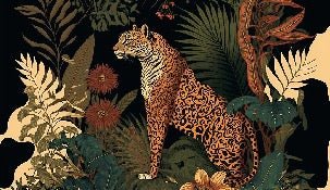 Papier peint exotique tigre