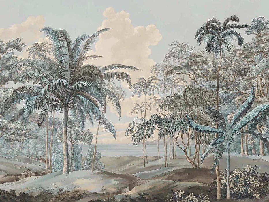 Papier peint paysage Célèbes bleuté, XXL, tendance