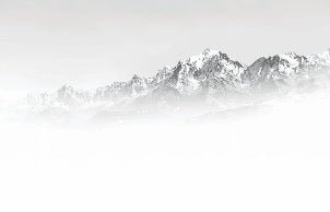 Papier peint Mont Blanc dans la brume noir et blanc, XXL, tendance