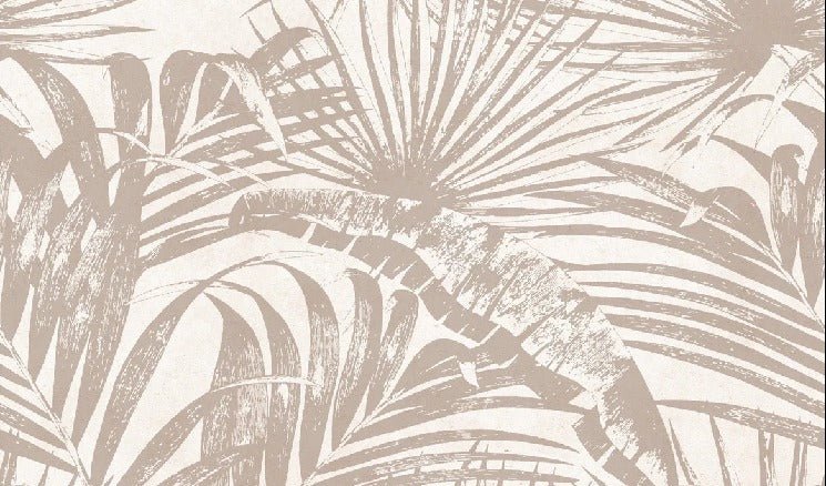Monochrome jungle leaf wallpaper