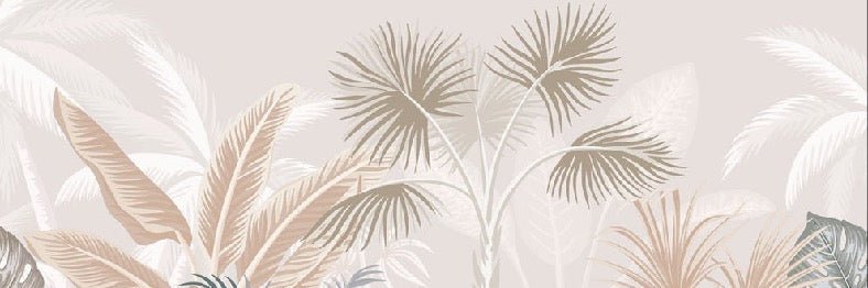 Papier peint panoramique jungle terracotta, mural concept, tendance