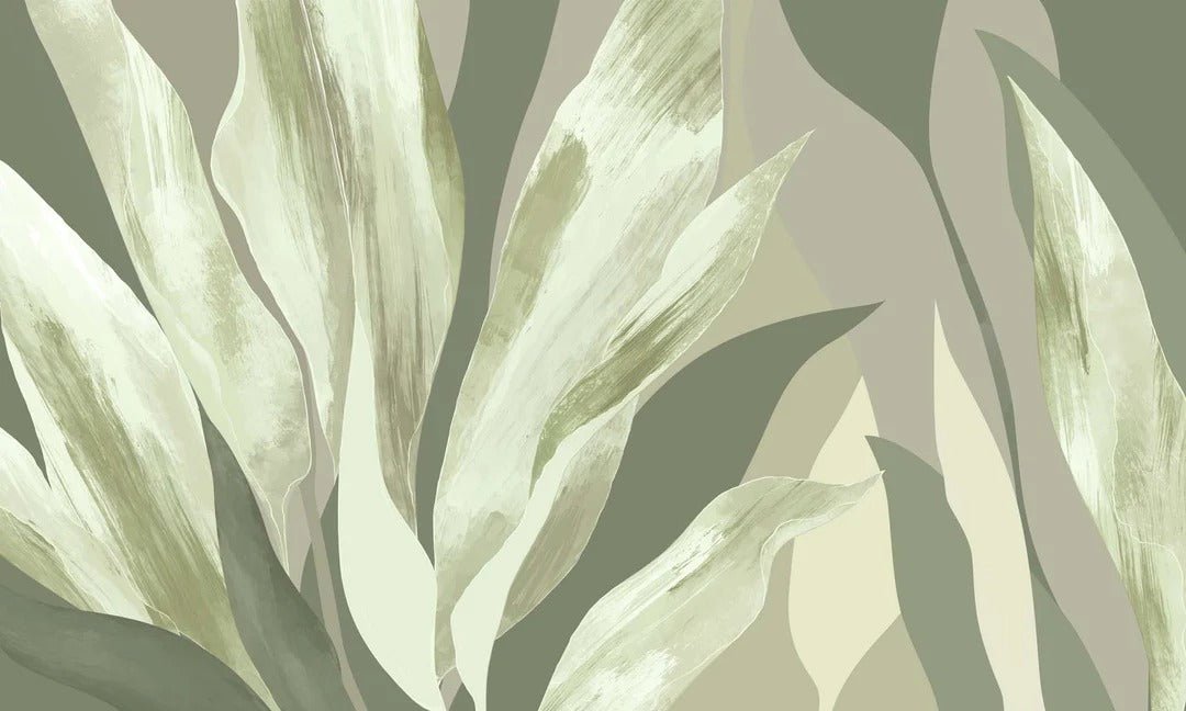 Papier peint étoffe vert