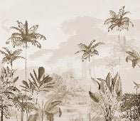 Papier peint panoramique jungle eden sépia, XXL, tendance