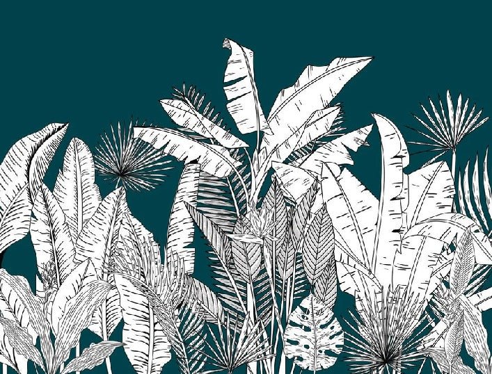 Papier peint panoramique botanic leaf vert