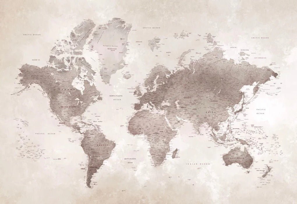 Papier peint carte du monde intemporel