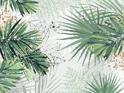 Papier peint salle de bain nature green palm, XXL, tendance