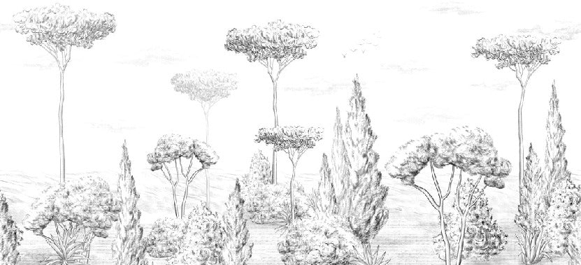 Papier peint panoramique forêt antique