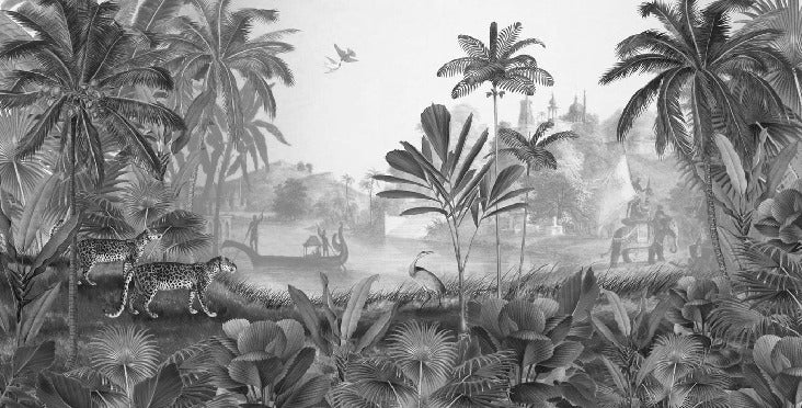 Papier peint panoramique ombres sauvages, XXL, tendance