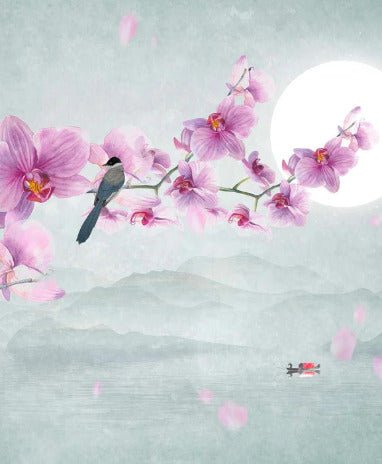 Papier peint panoramique intissé Orchidée, XXL, tendance