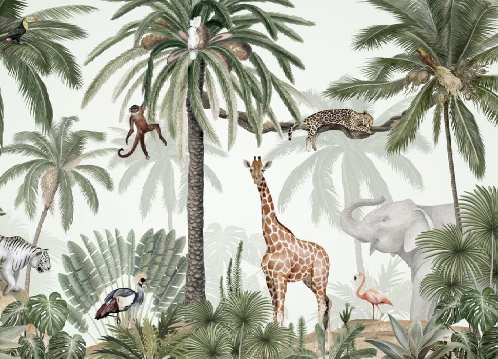 Papier peint enfant jungle paisible
