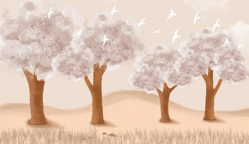Children's soft savannah wallpaper