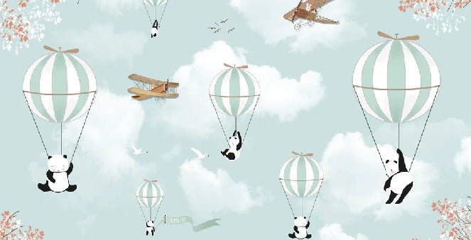 Papier peint Panda en montgolfières, XXL, tendance
