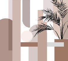 Panoramic geometric terracotta wallpaper
