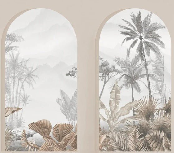 Papier peint arches tropicales sépia, XXL, tendance