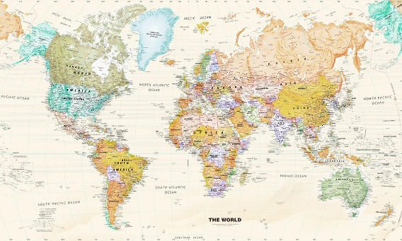 Papier peint original carte du monde