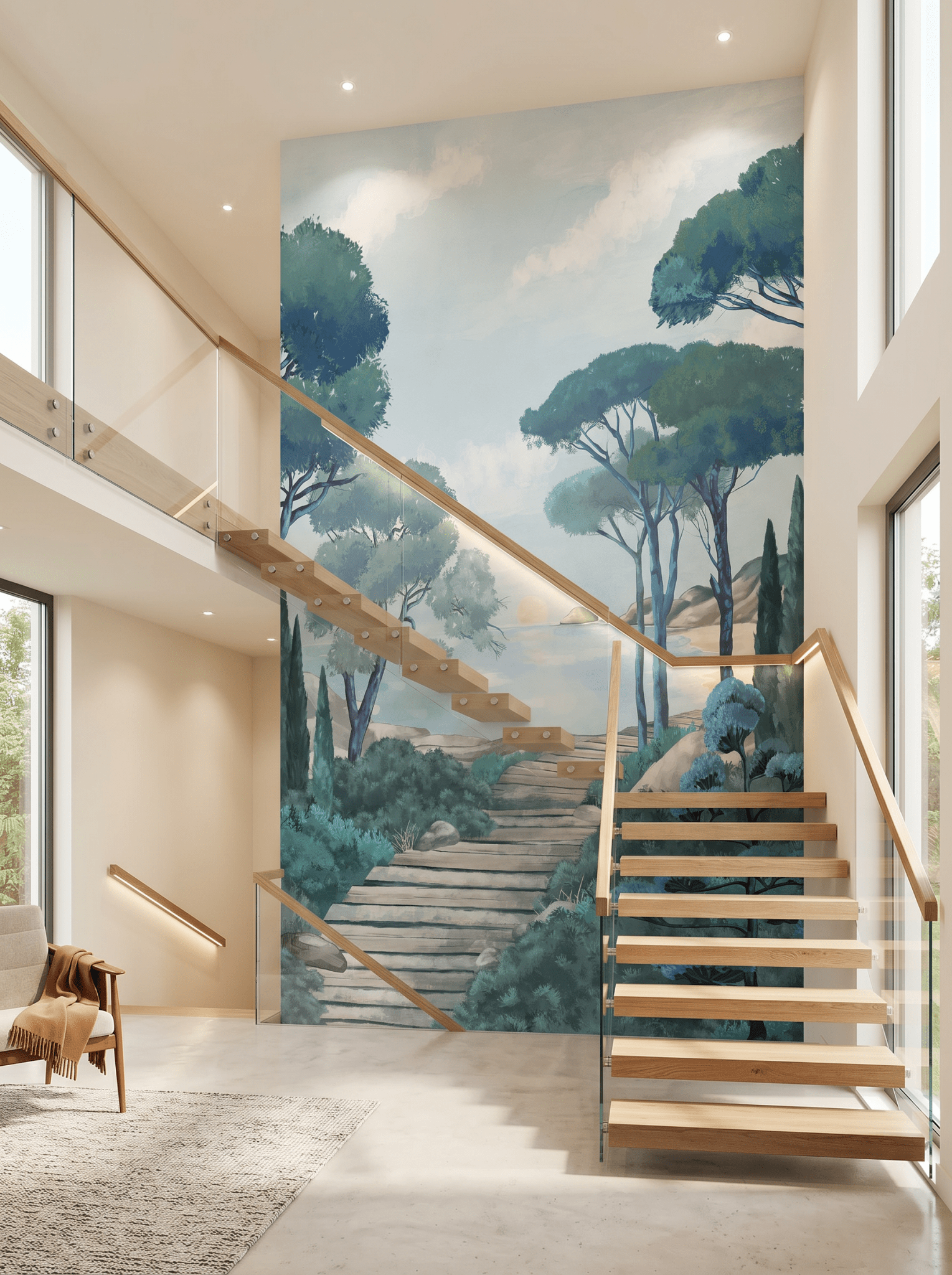 Papier peint escalier - Balade dans les Calanques - Muralconcept