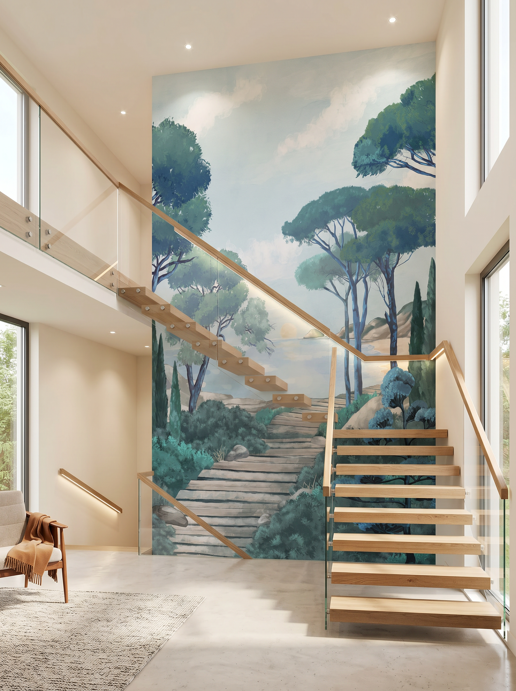 Papier peint escalier - Balade dans les Calanques - Muralconcept