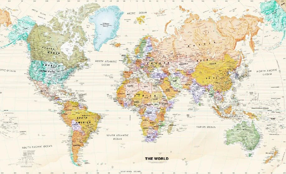 Papier peint original carte du monde