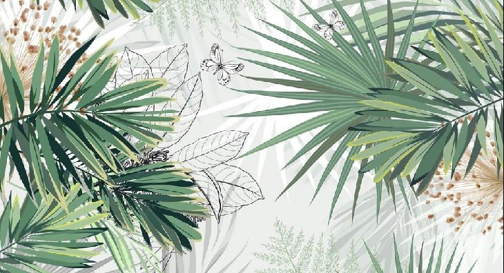 Papier peint panoramique nature green palm