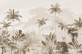 Papier peint panoramique jungle eden sépia, XXL, tendance
