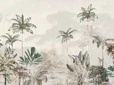 Panoramic jungle eden green wallpaper