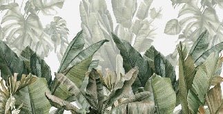 Papier peint panoramique bananier vert